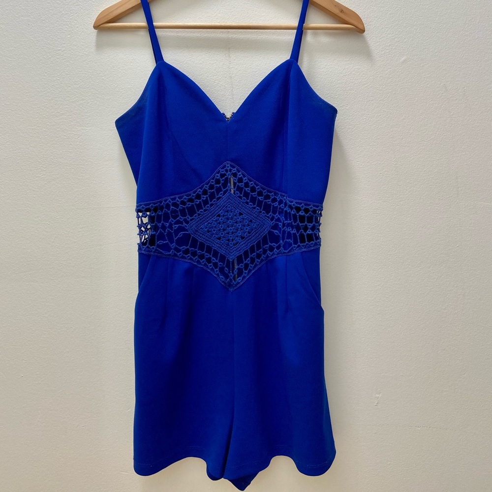 Royal blue Windsor romper - L